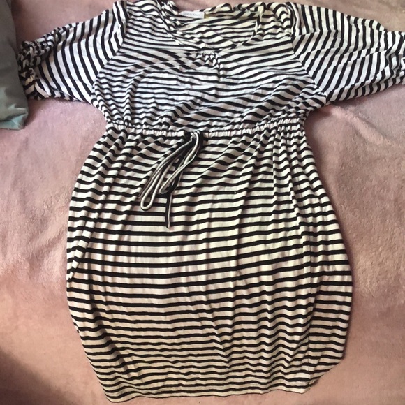 Brand new without tags striped Calvin Klein cinch waist T-shirt dress XB - Picture 7 of 7